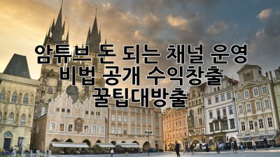 암튜브💰 돈 되는 채널 운영 비법 공개! #수익창출 #꿀팁대방출